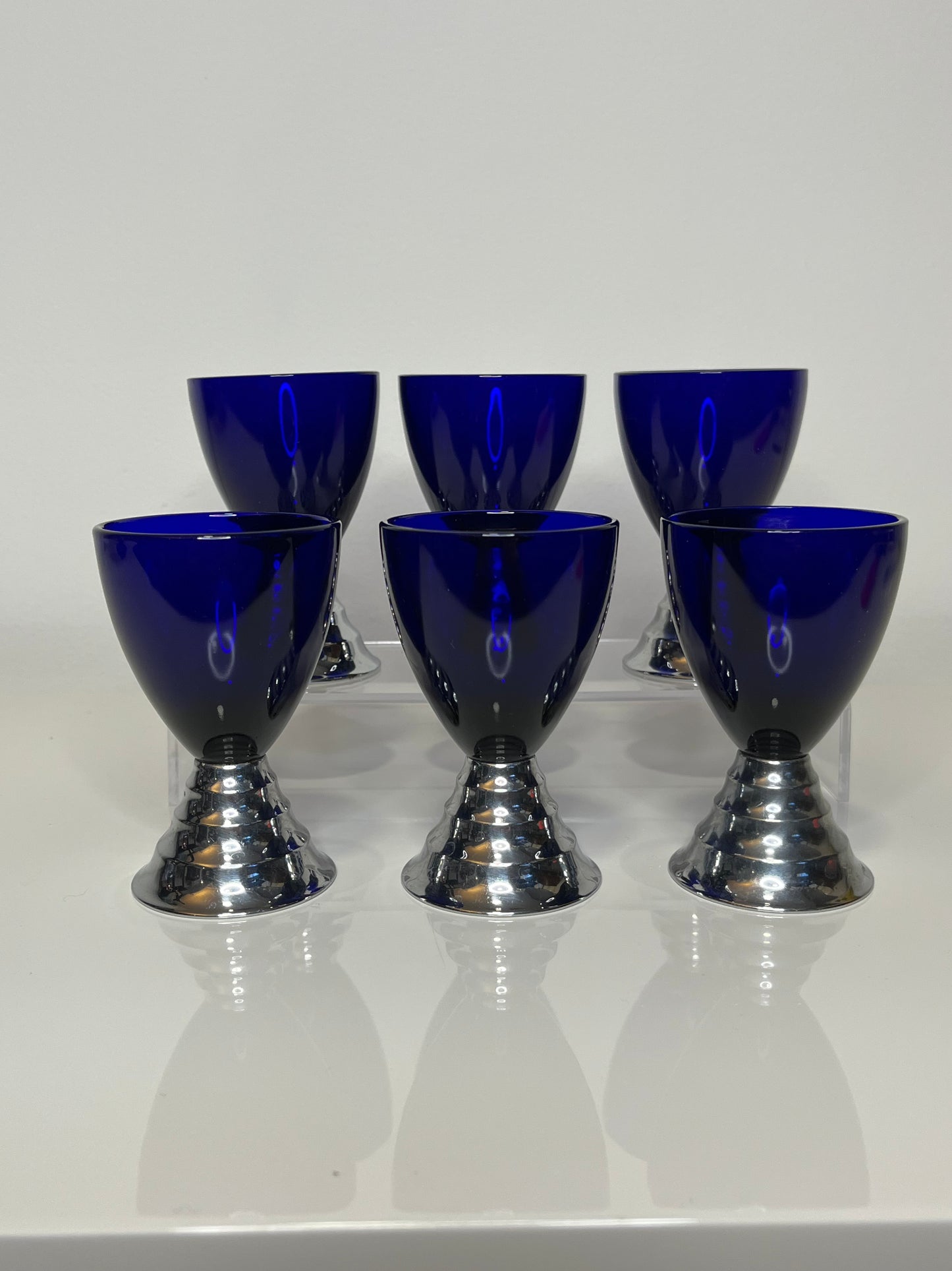 Chase Chrome Art Deco Cordial Glasses