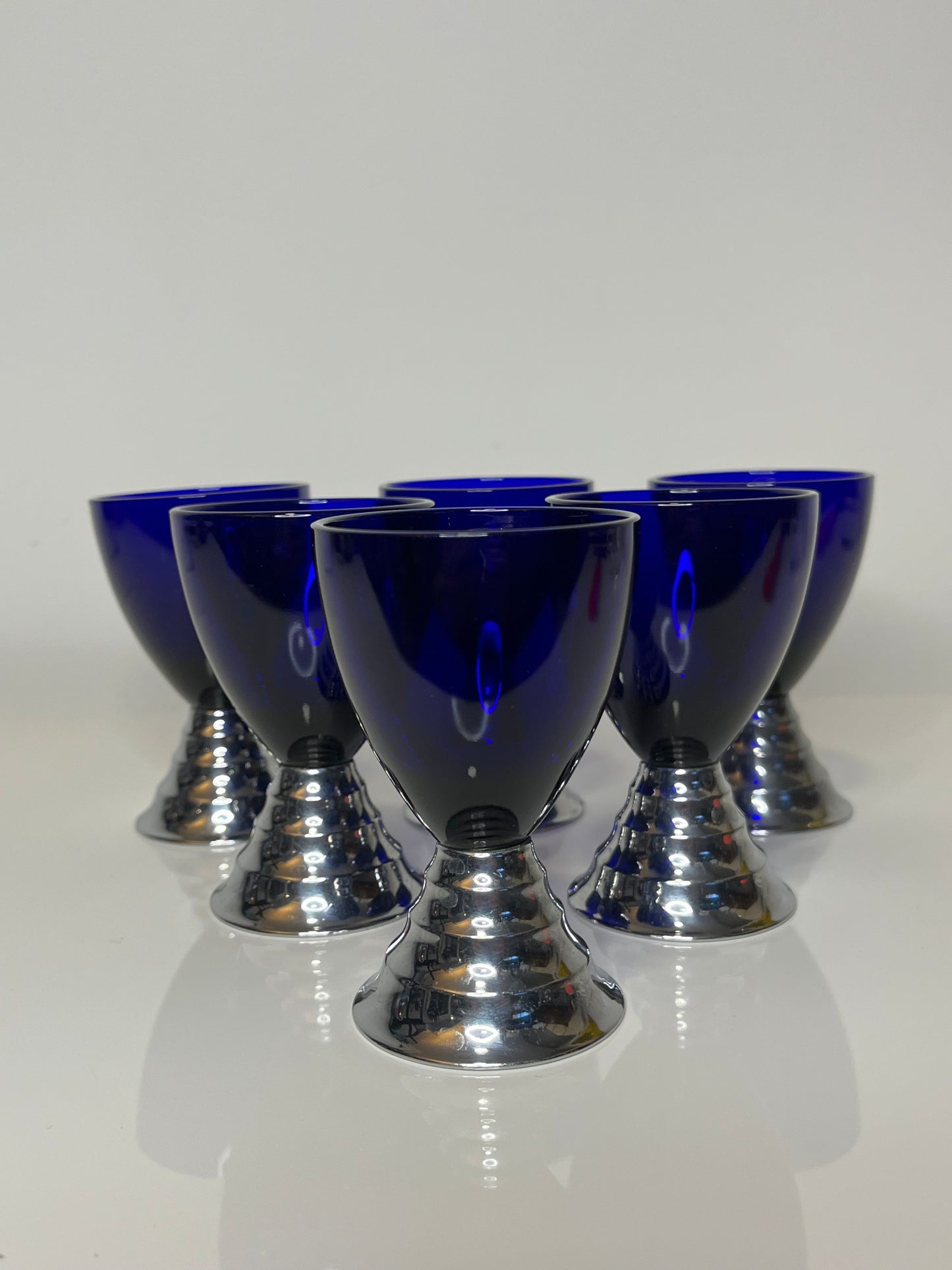 Chase Chrome Art Deco Cordial Glasses