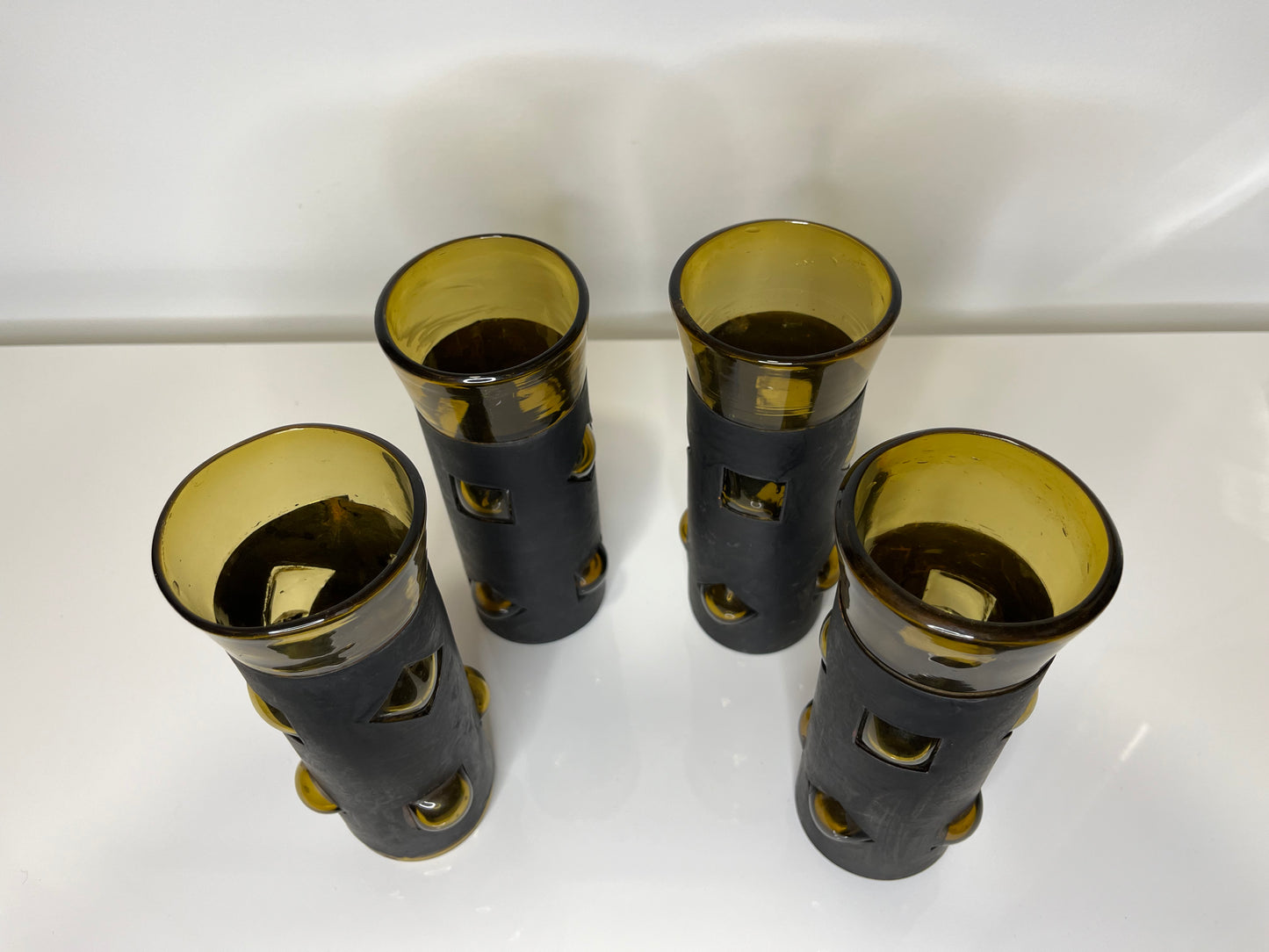 Felipe Derflingher Brutalist 'Imprisoned' Glass Highball glasses