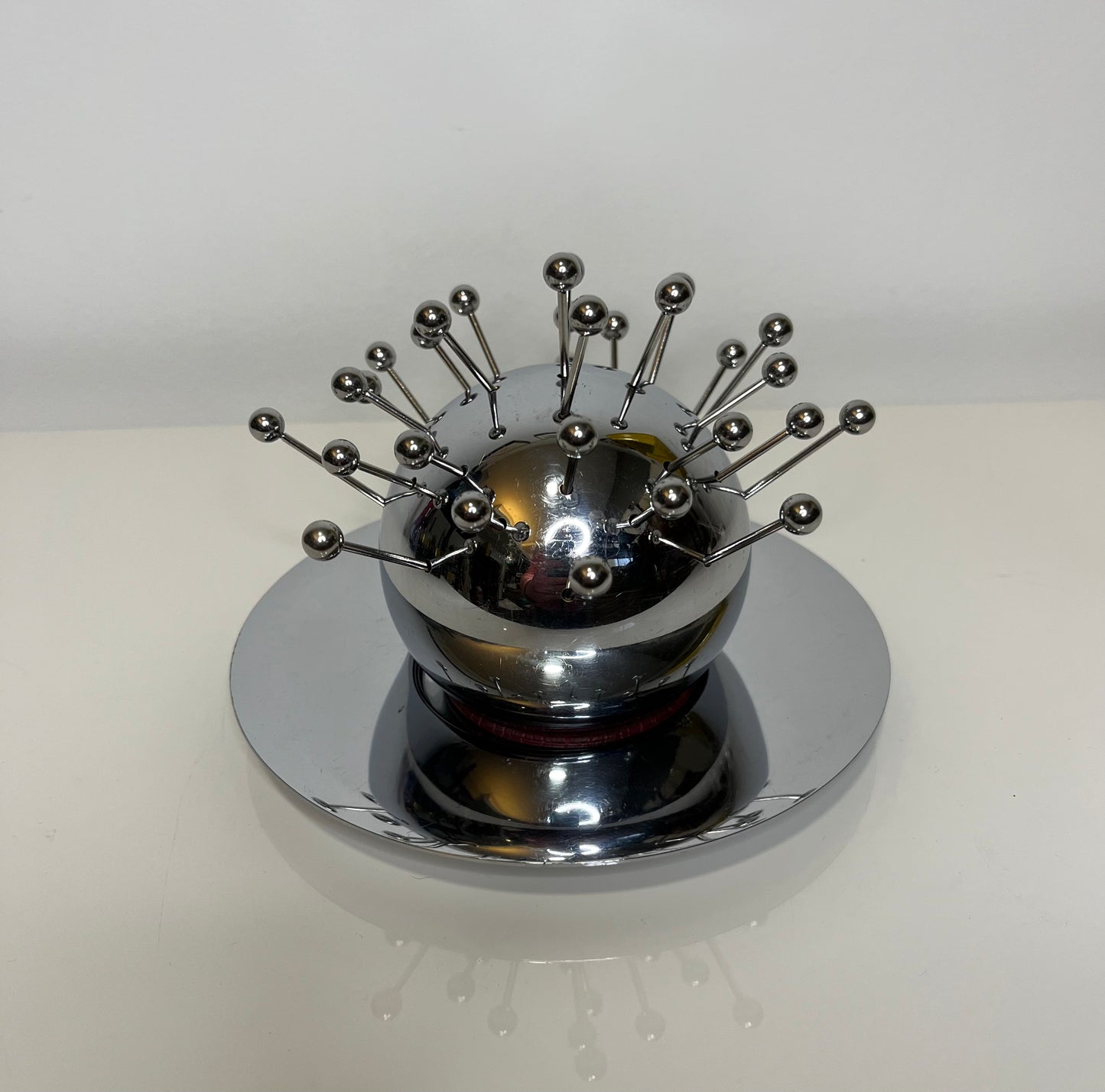 Russel Wright for Chase Chrome Art Deco Cocktail Ball + Saucer