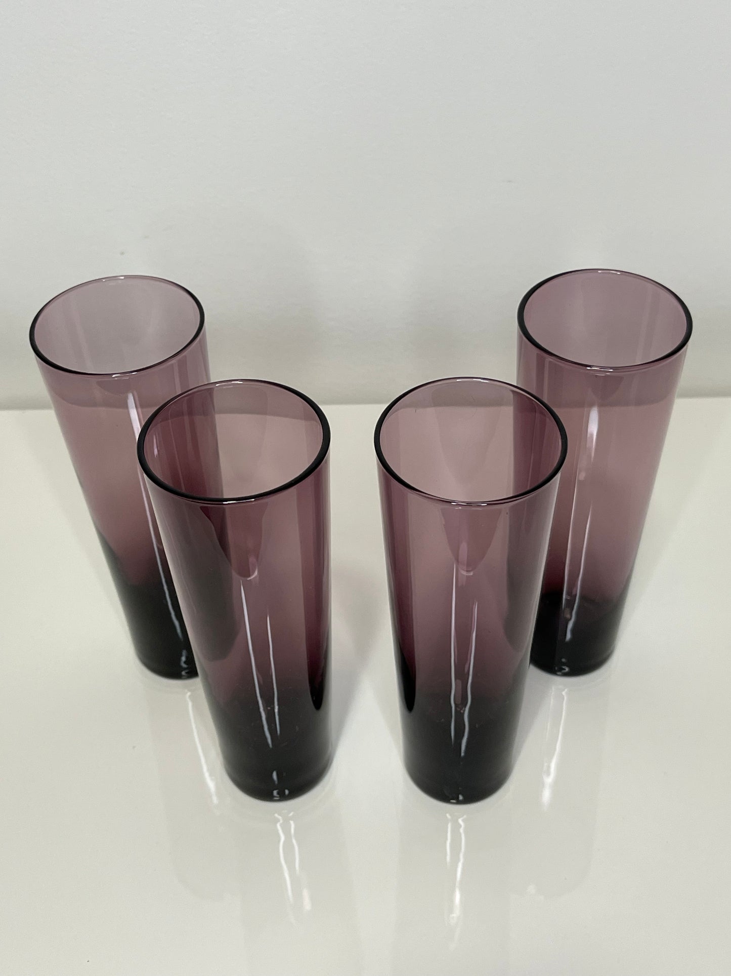 Mid Century Amethyst Champagne Flutes