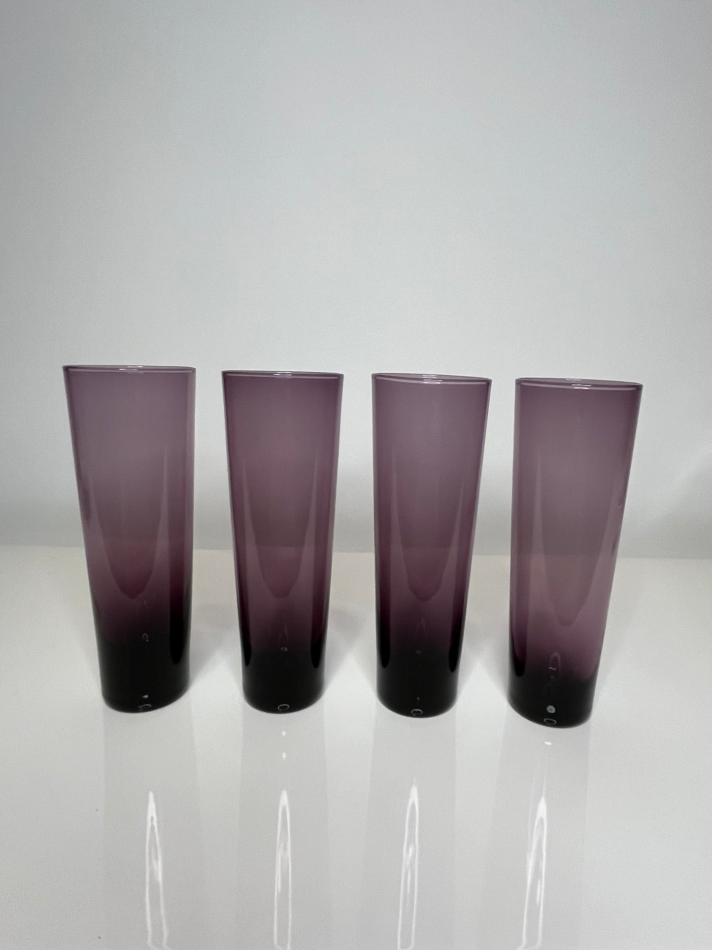 Mid Century Amethyst Champagne Flutes