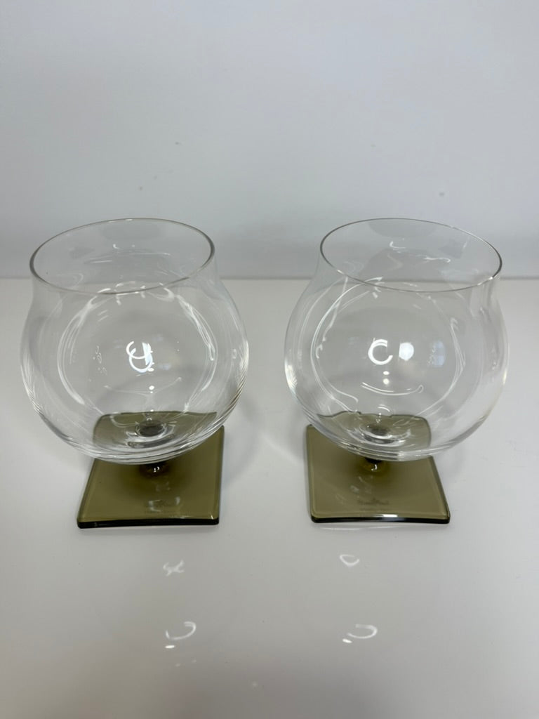 English Silver Plated Brandy Warmer + German Crystal Snifter Set