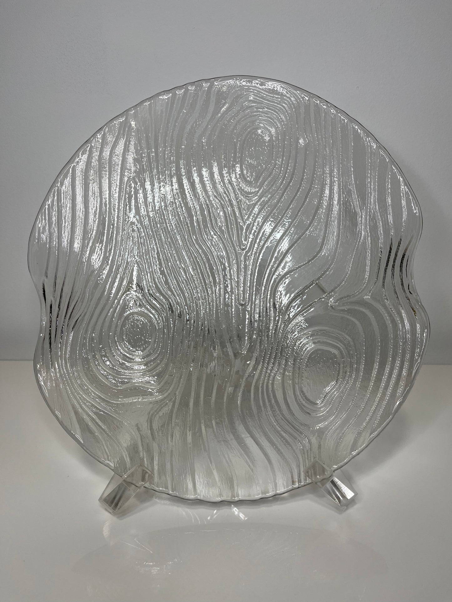 Skruf Sweden Faux Boise Crystal Tray 1970's