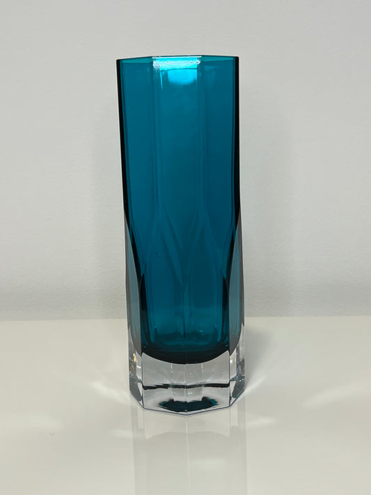 Turquoise Faceted Vase by Lindshammar