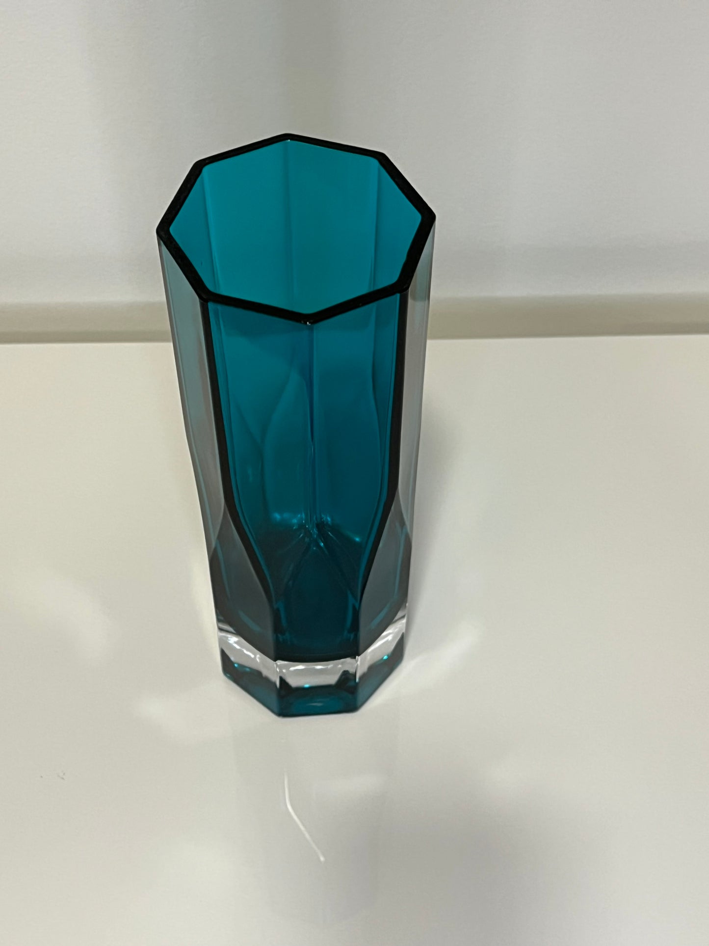 Turquoise Faceted Vase by Lindshammar