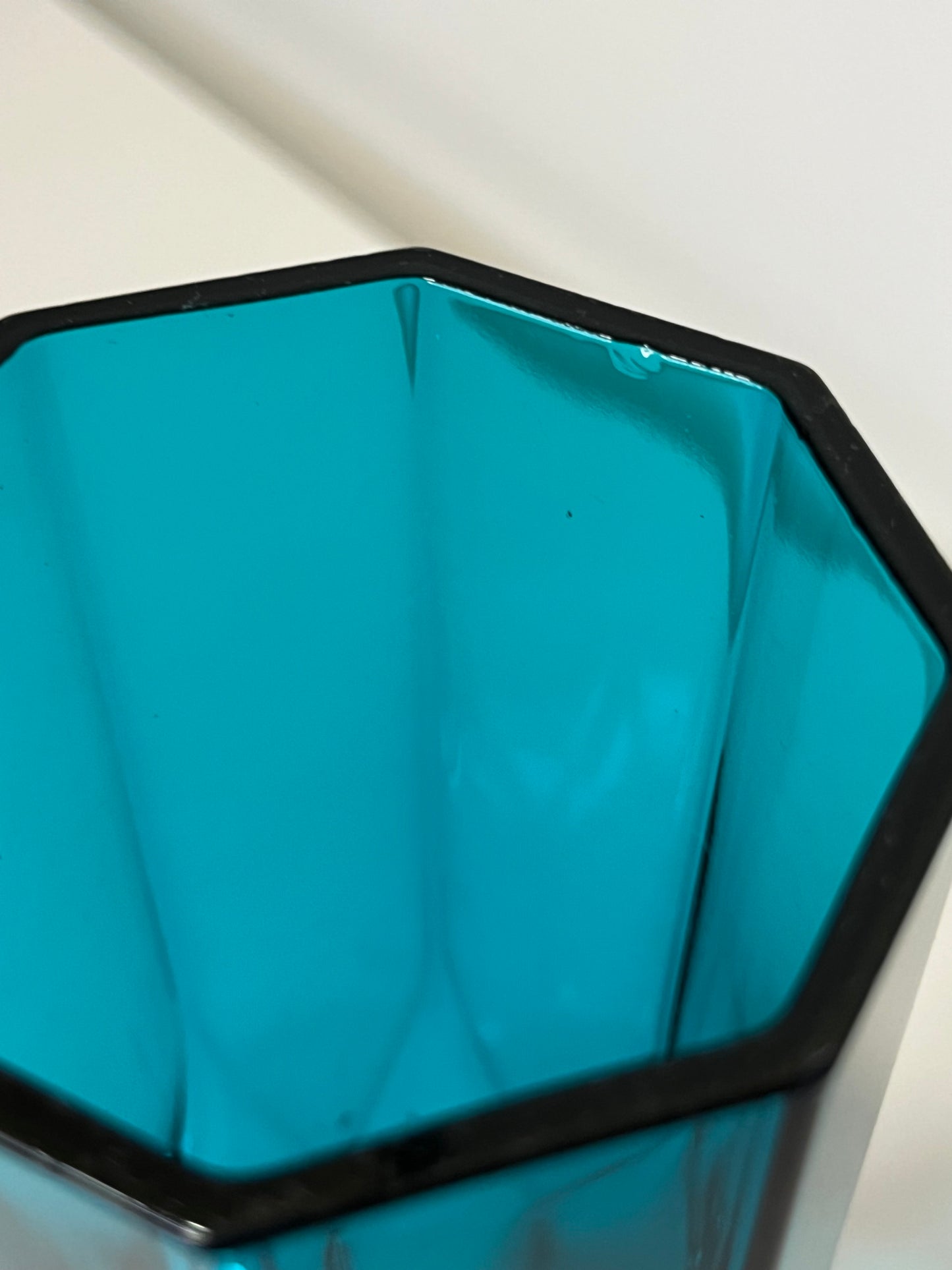 Turquoise Faceted Vase by Lindshammar