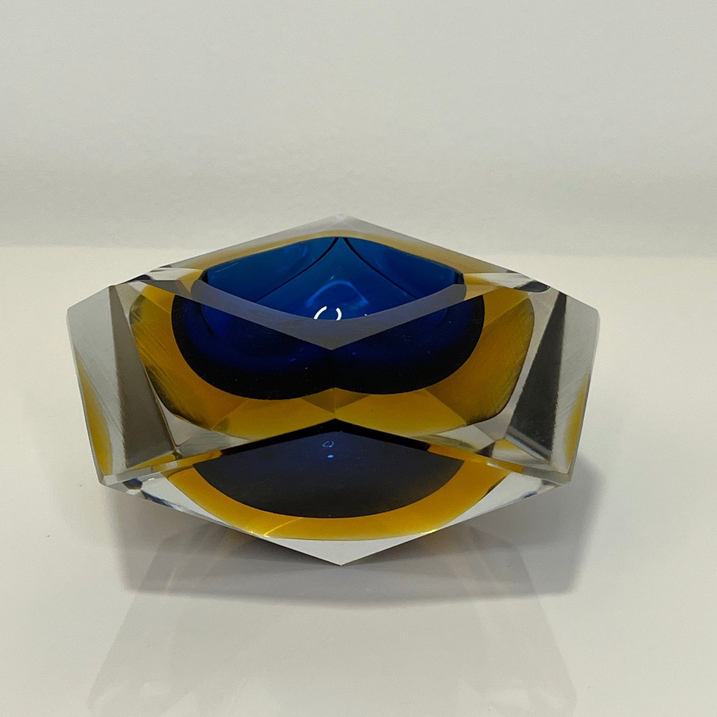 Murano Sommerso Beveled Ashtray