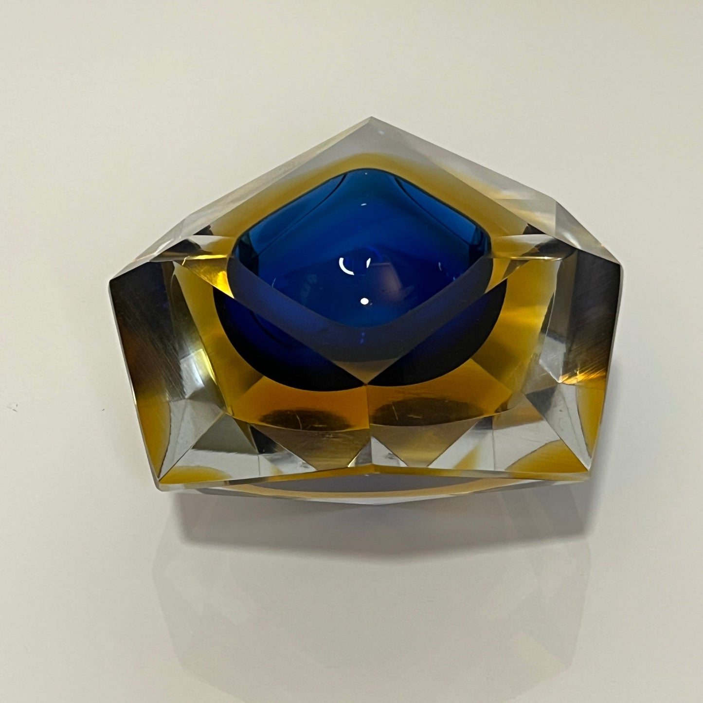 Murano Sommerso Beveled Ashtray