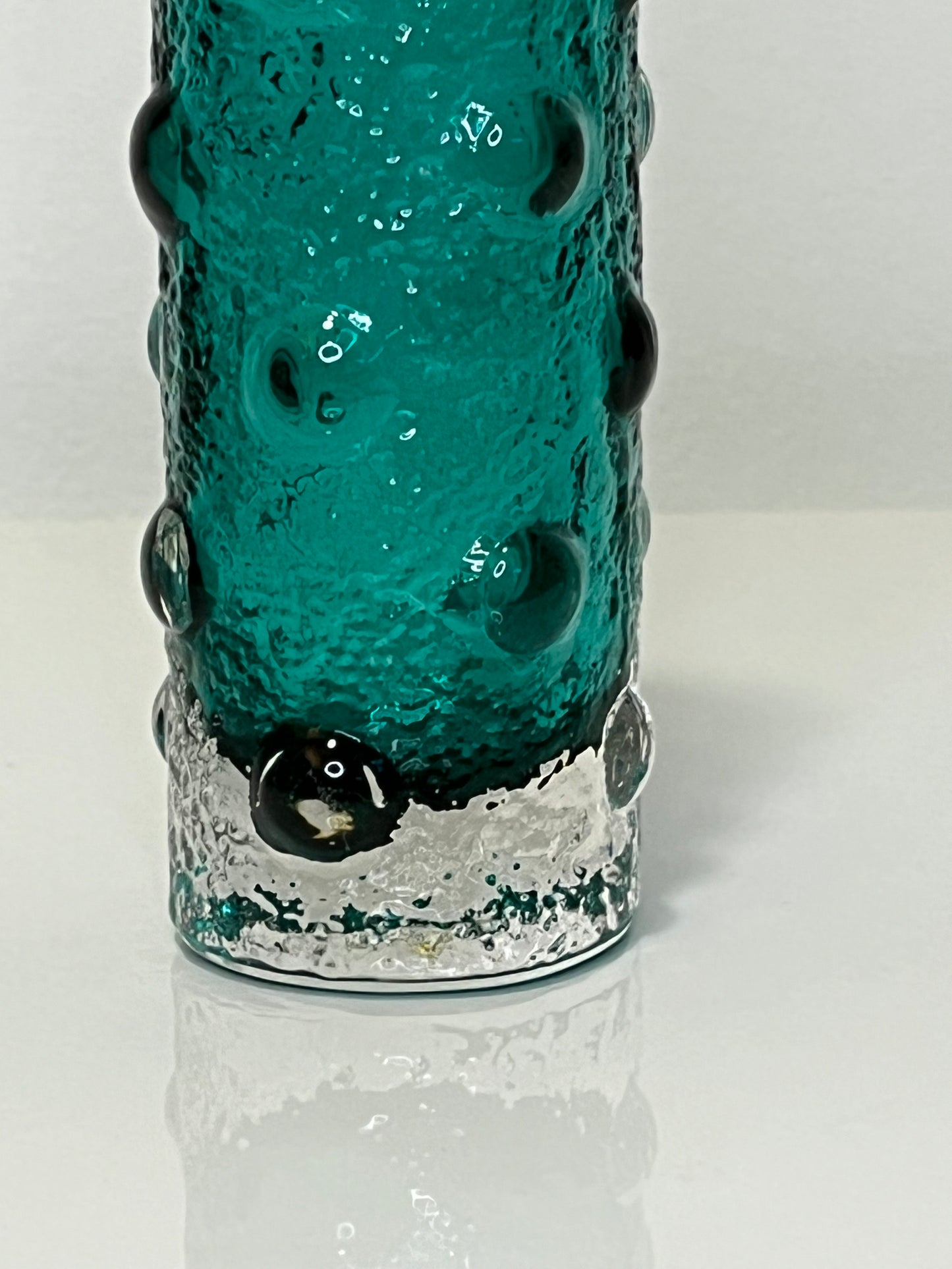 Riihimali Lasi Oy Finland Textured Glass Bud Vase