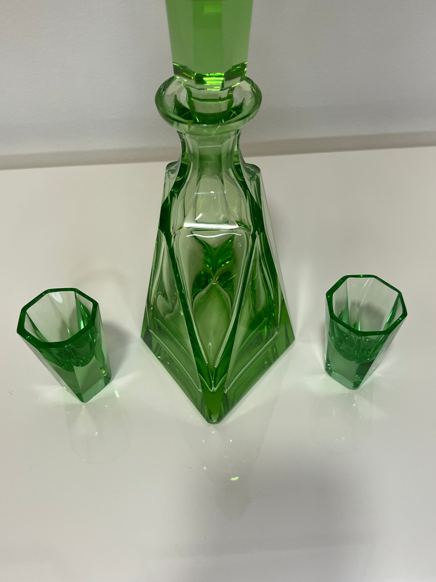 Art Deco Czech Glass Tete-a-Tete Decanter Set