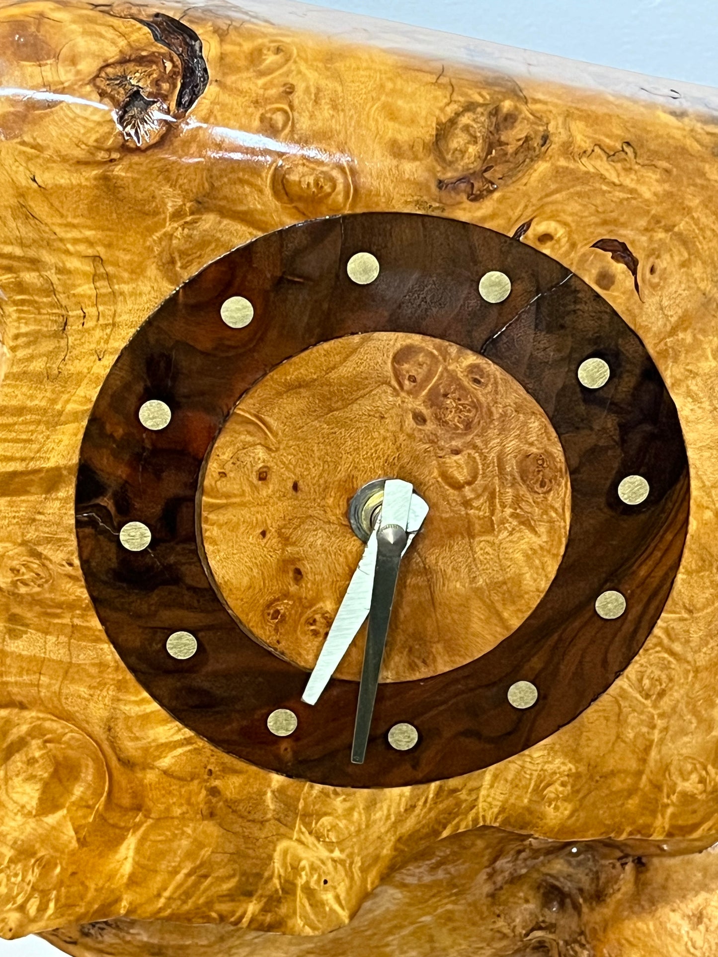 Mid Century Burl Clock