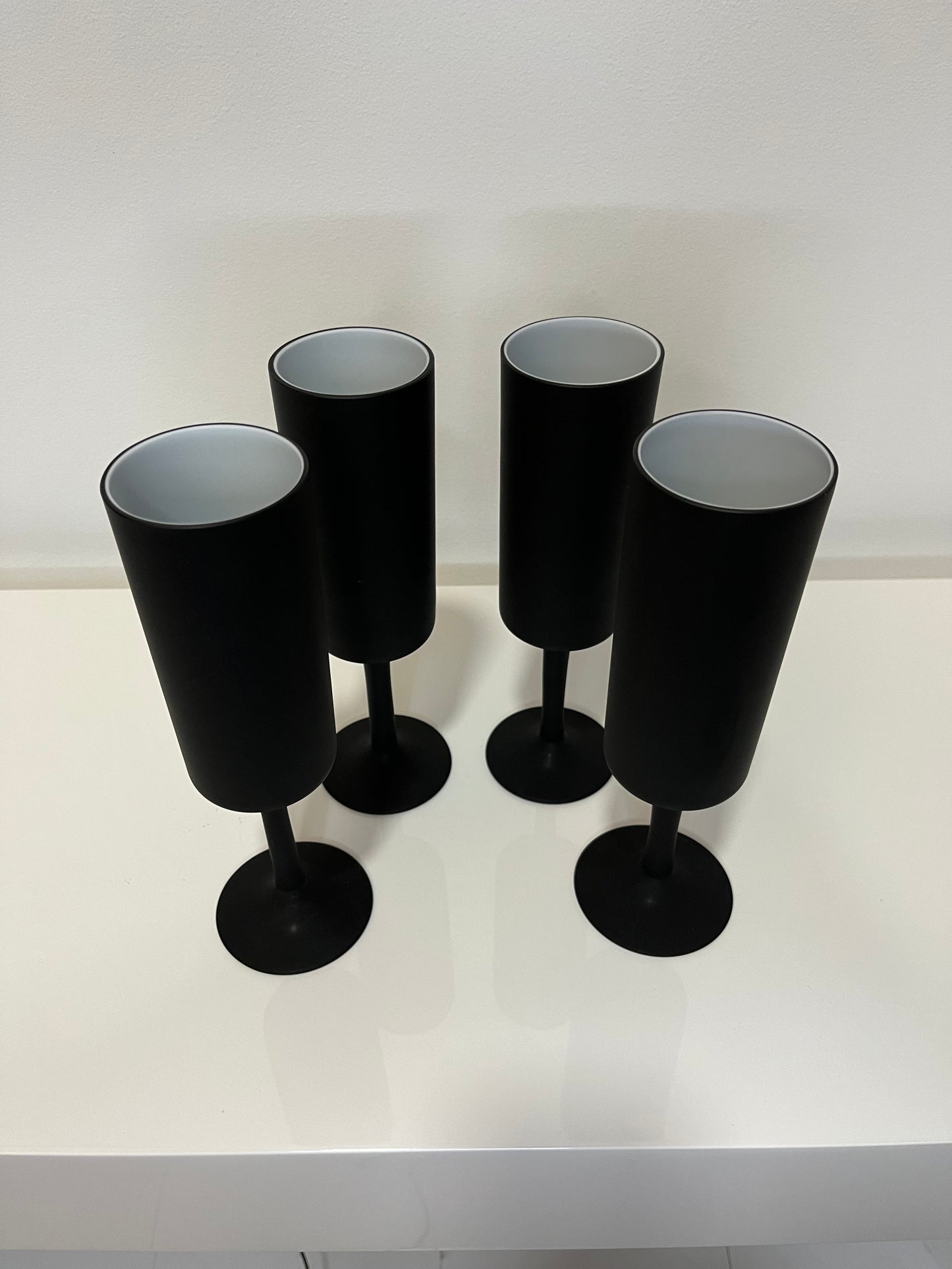 Carlo Moretti Black Cased Satinato Champagne Glasses