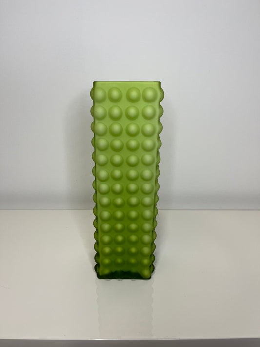 Frosted Glass Hobnail Vase