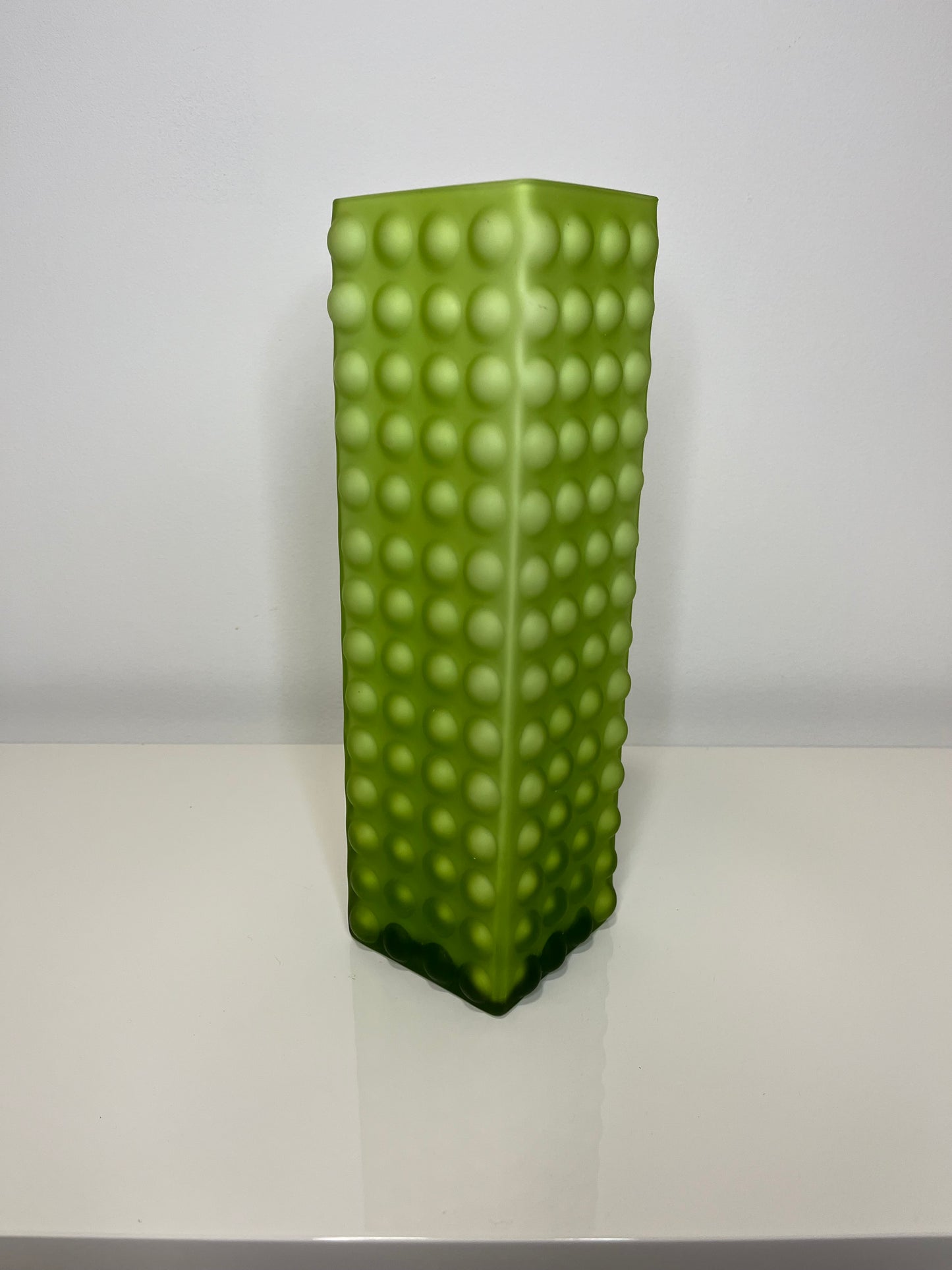 Frosted Glass Hobnail Vase