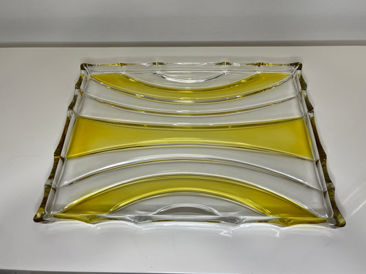 Mid Century Two Tone Glass Tray