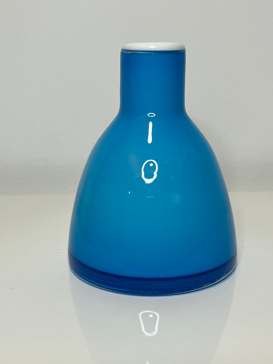 Turquoise Cased Glass Bud Vase by Holmegaard