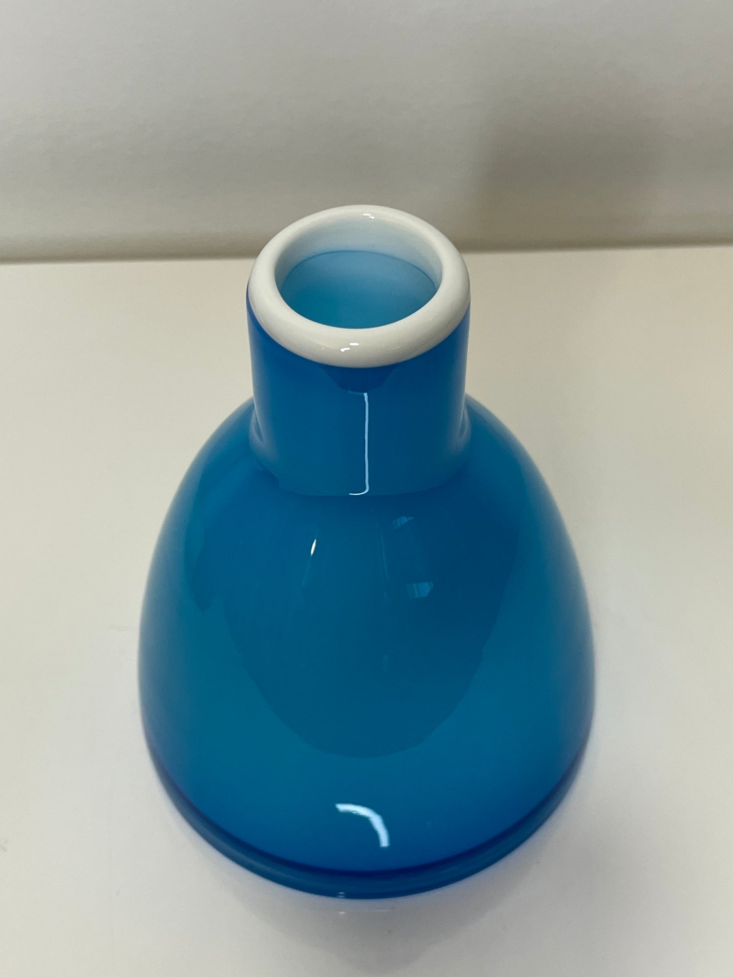 Turquoise Cased Glass Bud Vase by Holmegaard