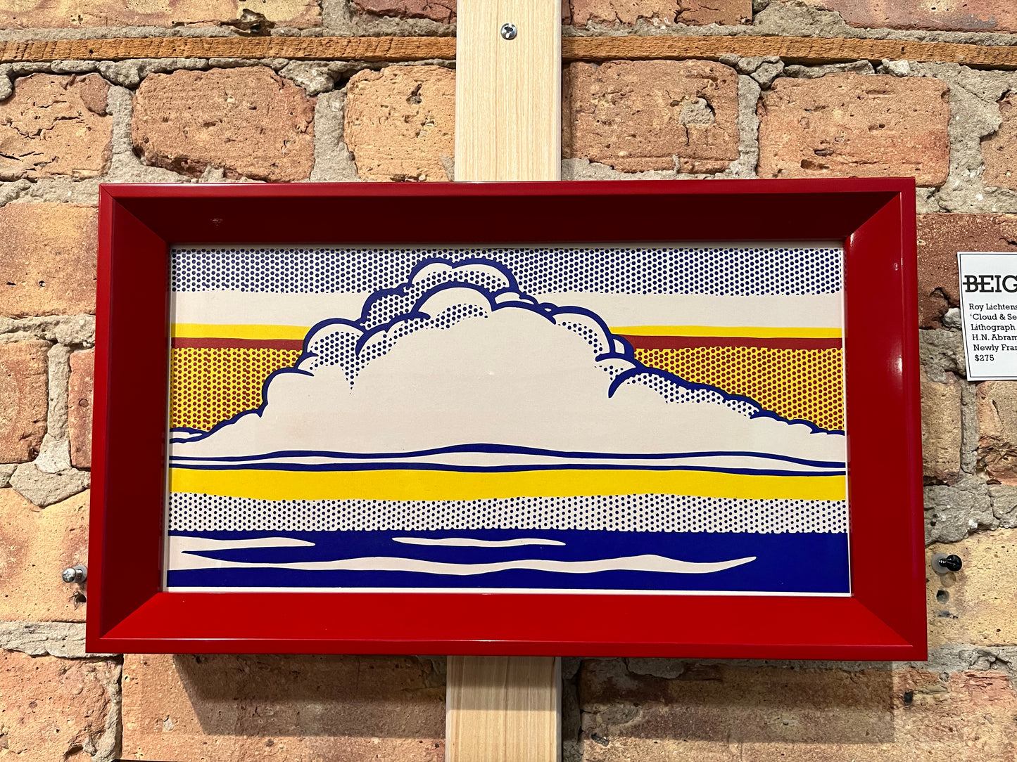 Vintage Roy Lichtenstein Lithograph 'Cloud & Sea'