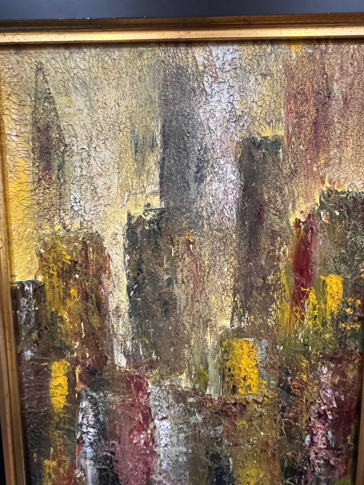 Mid Century Brutalist Oil on Canvas