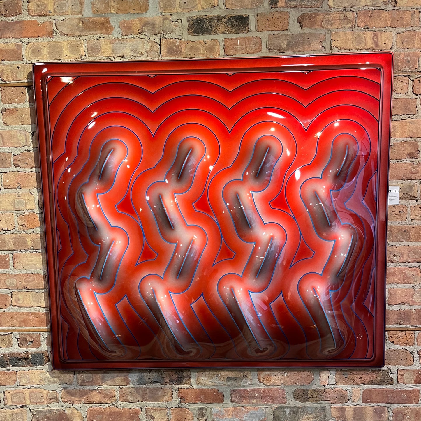 Massive 3D Fiberglass Op Art Wall Sculpture