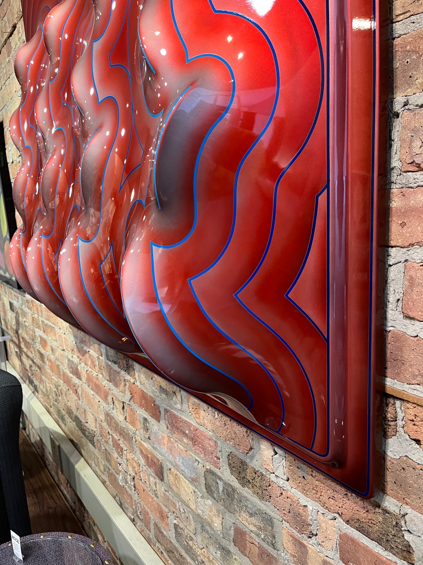 Massive 3D Fiberglass Op Art Wall Sculpture