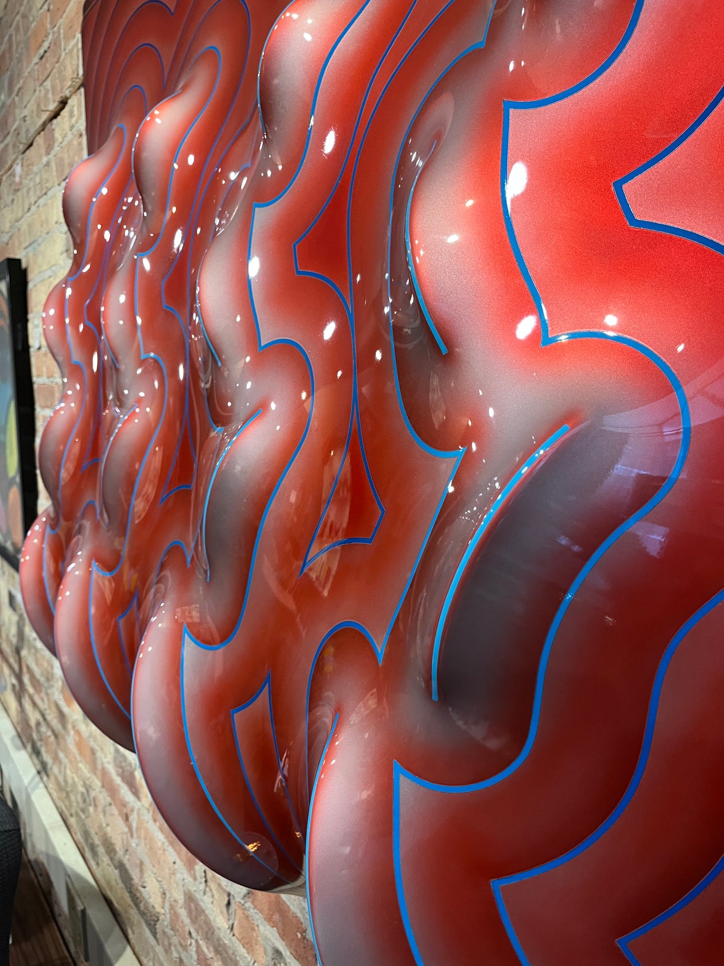 Massive 3D Fiberglass Op Art Wall Sculpture