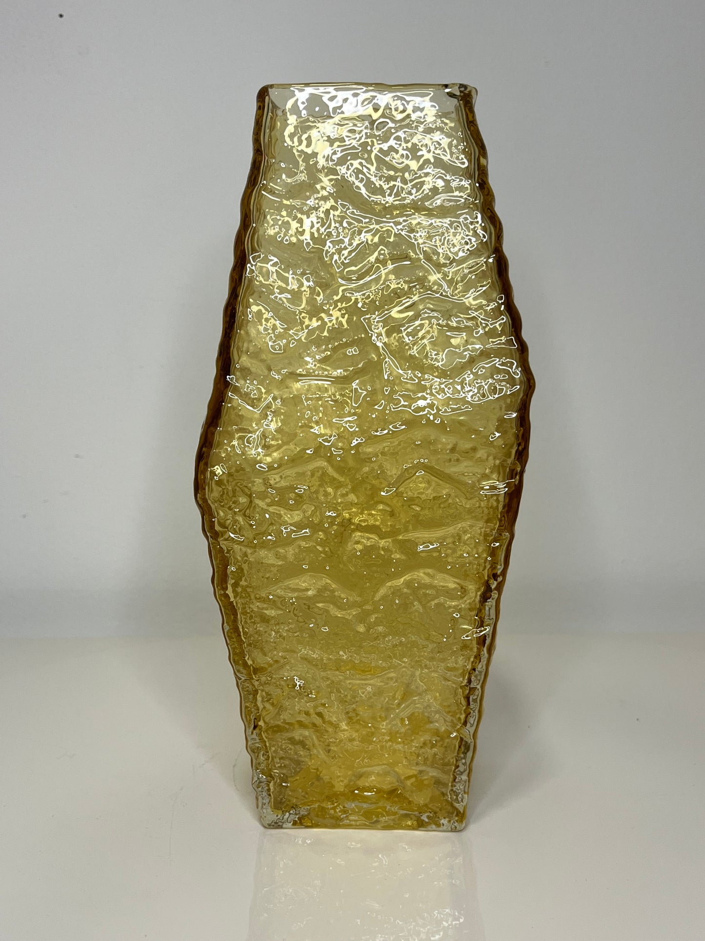 Peill and Putzler Ice Glass Rhombus Vase 1970's