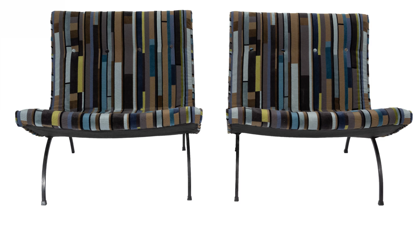 Milo Baughman for Thayer Coggin Scoop Chairs a Pair