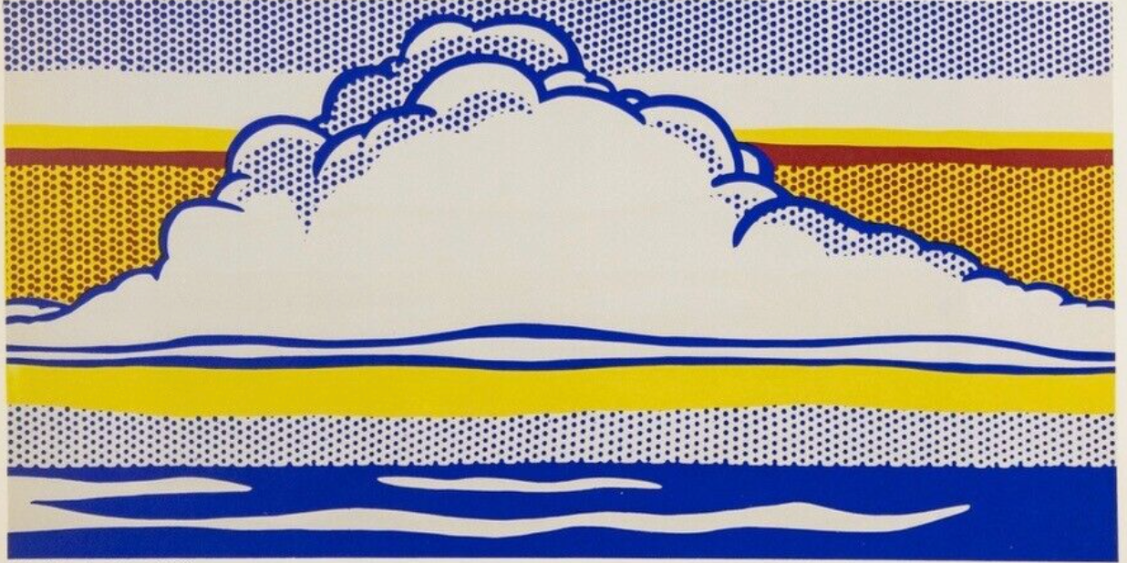 Vintage Roy Lichtenstein Lithograph 'Cloud & Sea'