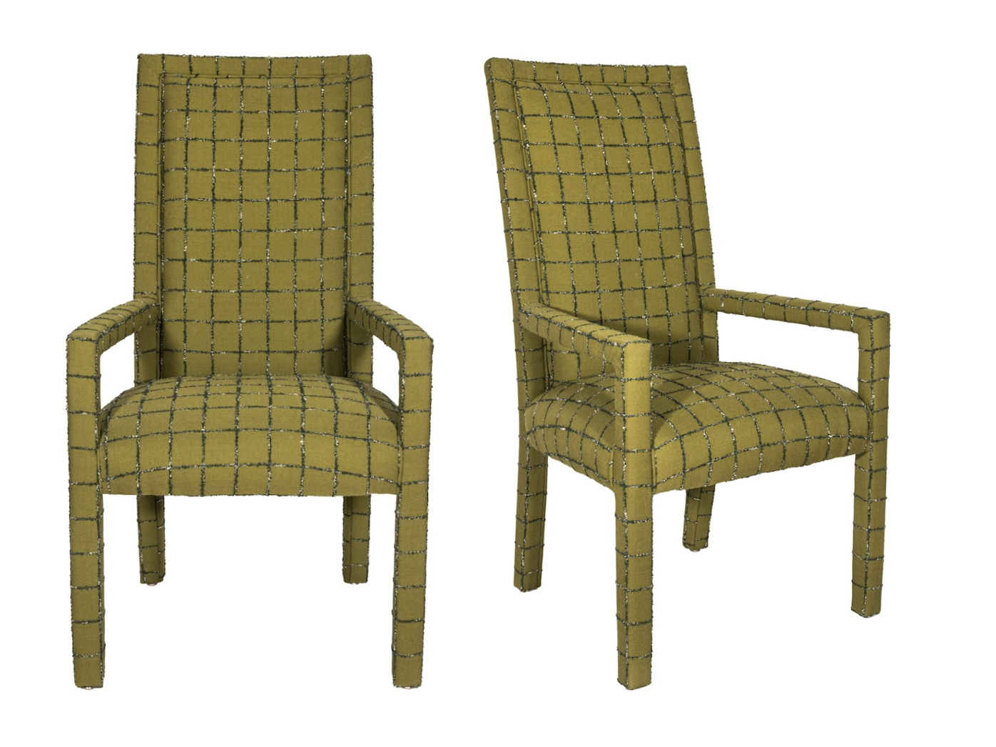 1980's Parsons Armchairs in Knoll Windowpane Wool (A Pair)